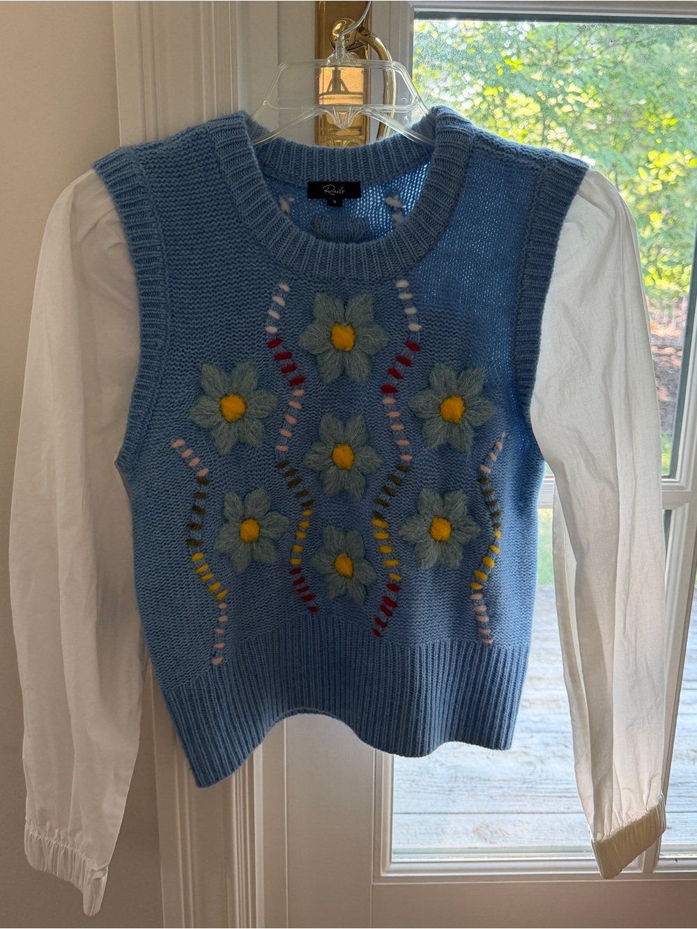 Rails sweater /shirt combo!  Great detail and such a cute top!  Pretty blue!